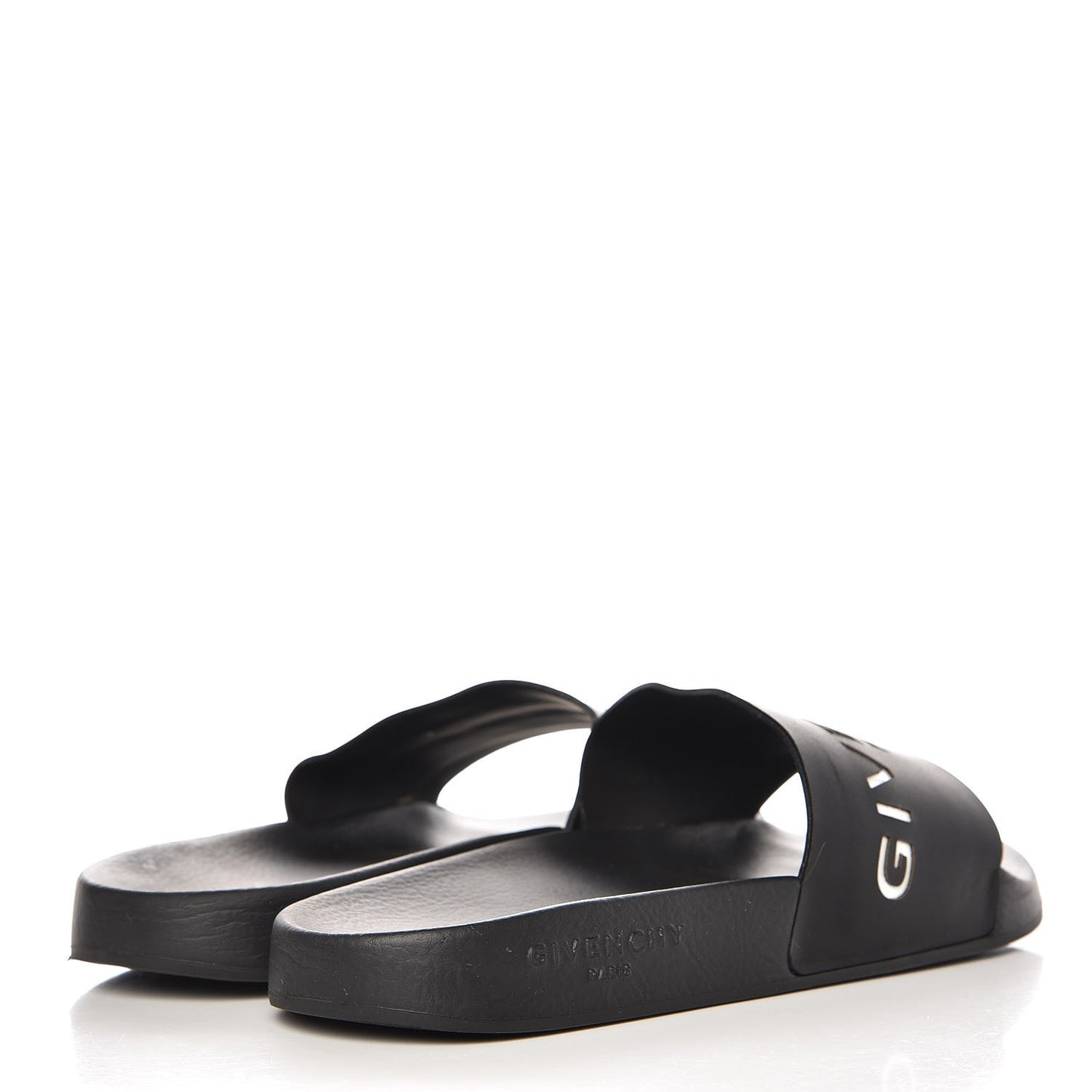 Rubber Logo Pool Slide Sandals 39 Black