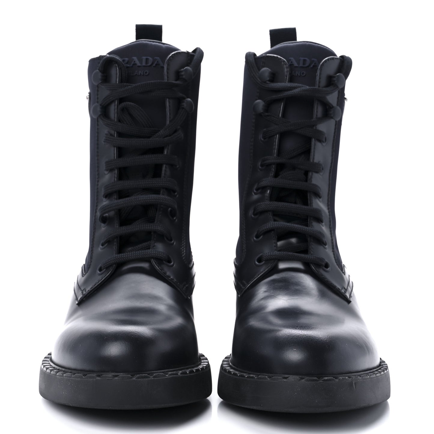 Spazzolato Re-Nylon Metal Triangle Logo Womens 50mm Combat Boots 40.5 Bleu