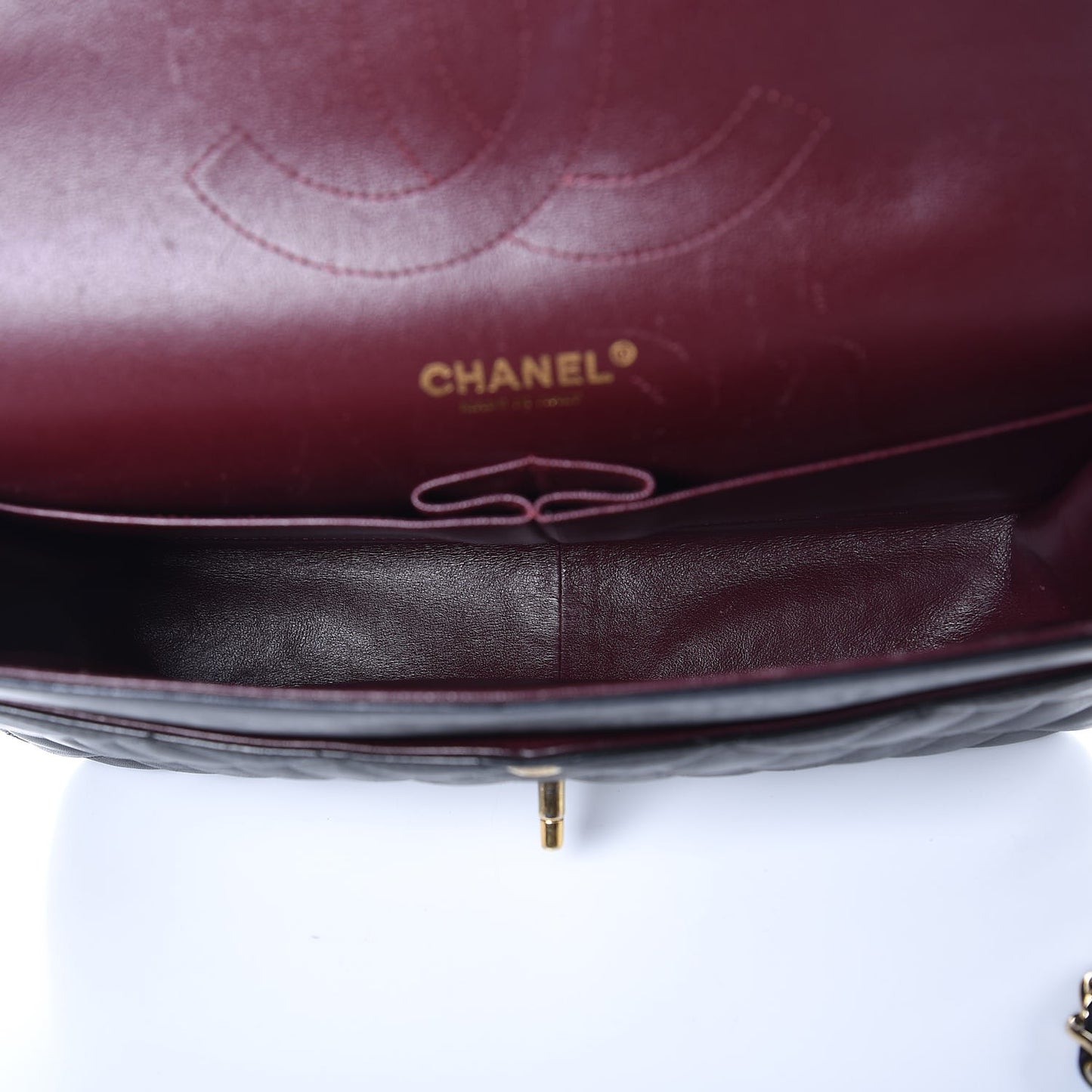 Lambskin Quilted Jumbo Double Flap Black