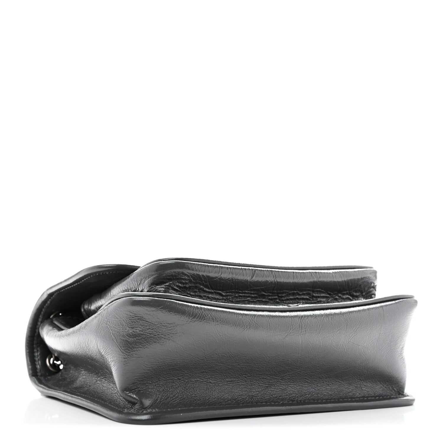 Saint Laurent Crinkled Calfskin Matelasse Monogram Baby Niki Chain Satchel Storm 4 of 13