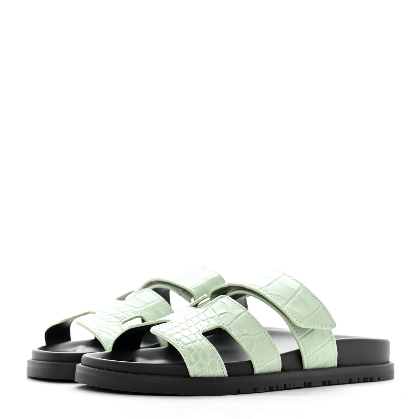 Matte Alligator Womens Chypre Sandals 36 Vert D'eau