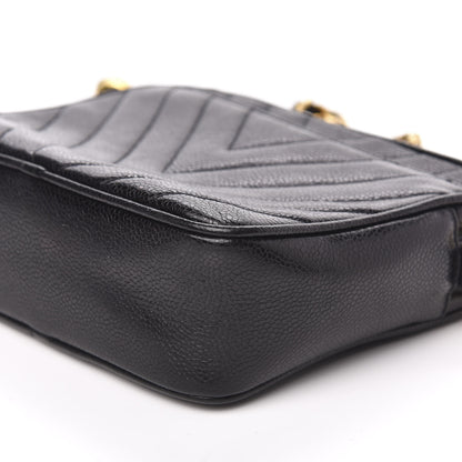 Chanel Caviar Chevron Quilted Camera Case Black 9 of 10
