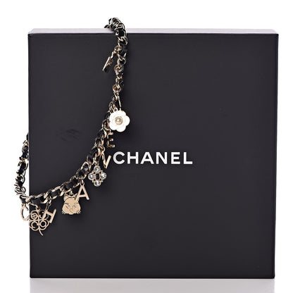 Chanel Lambskin Crystal CC Logo Charming Choker Gold Black 5 of 5