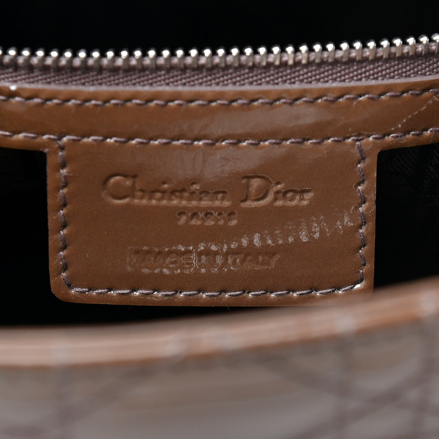 Patent Cannage Large Lady Dior Brown