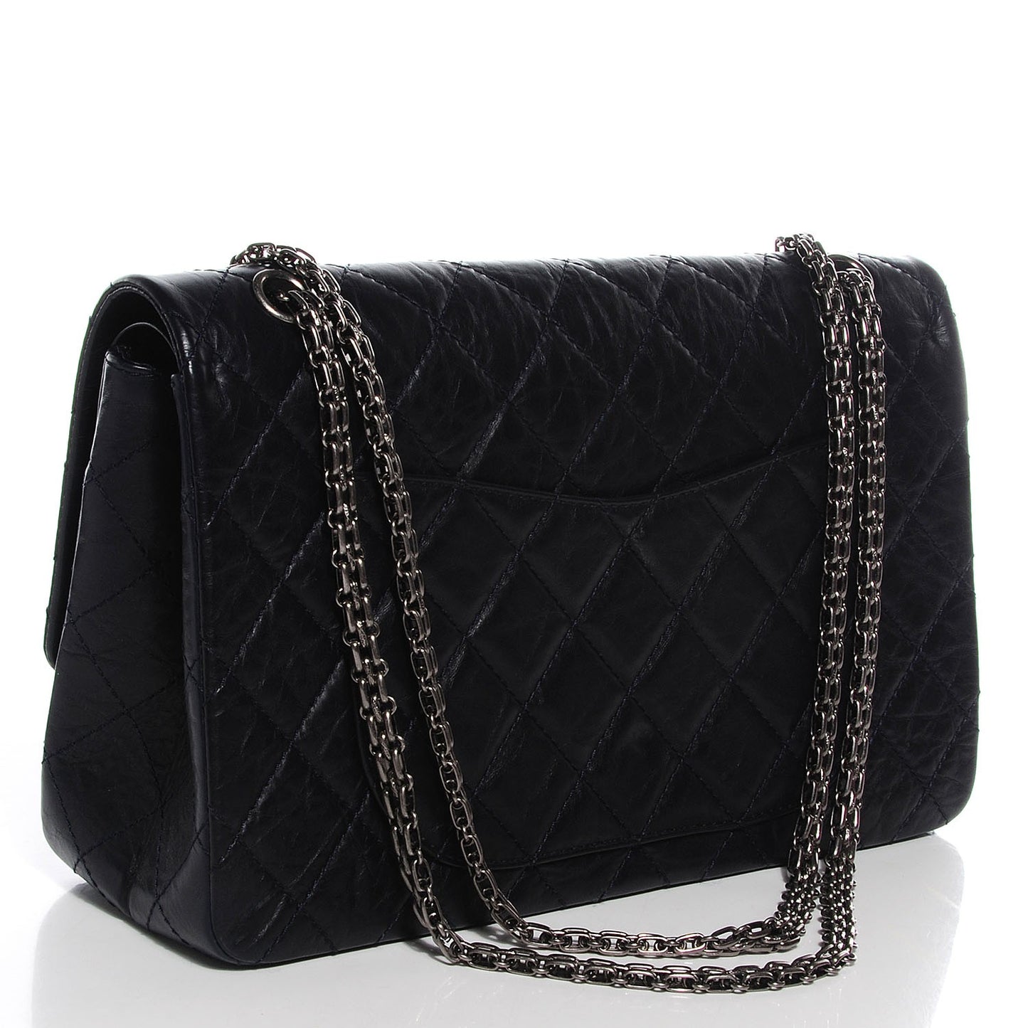 Aged Calfskin Quilted 2.55 Reissue 227 Flap Dark Navy