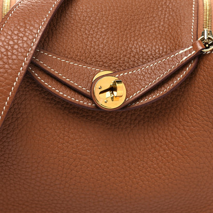 Hermes Taurillon Clemence Mini Lindy 20 Gold 7 of 9