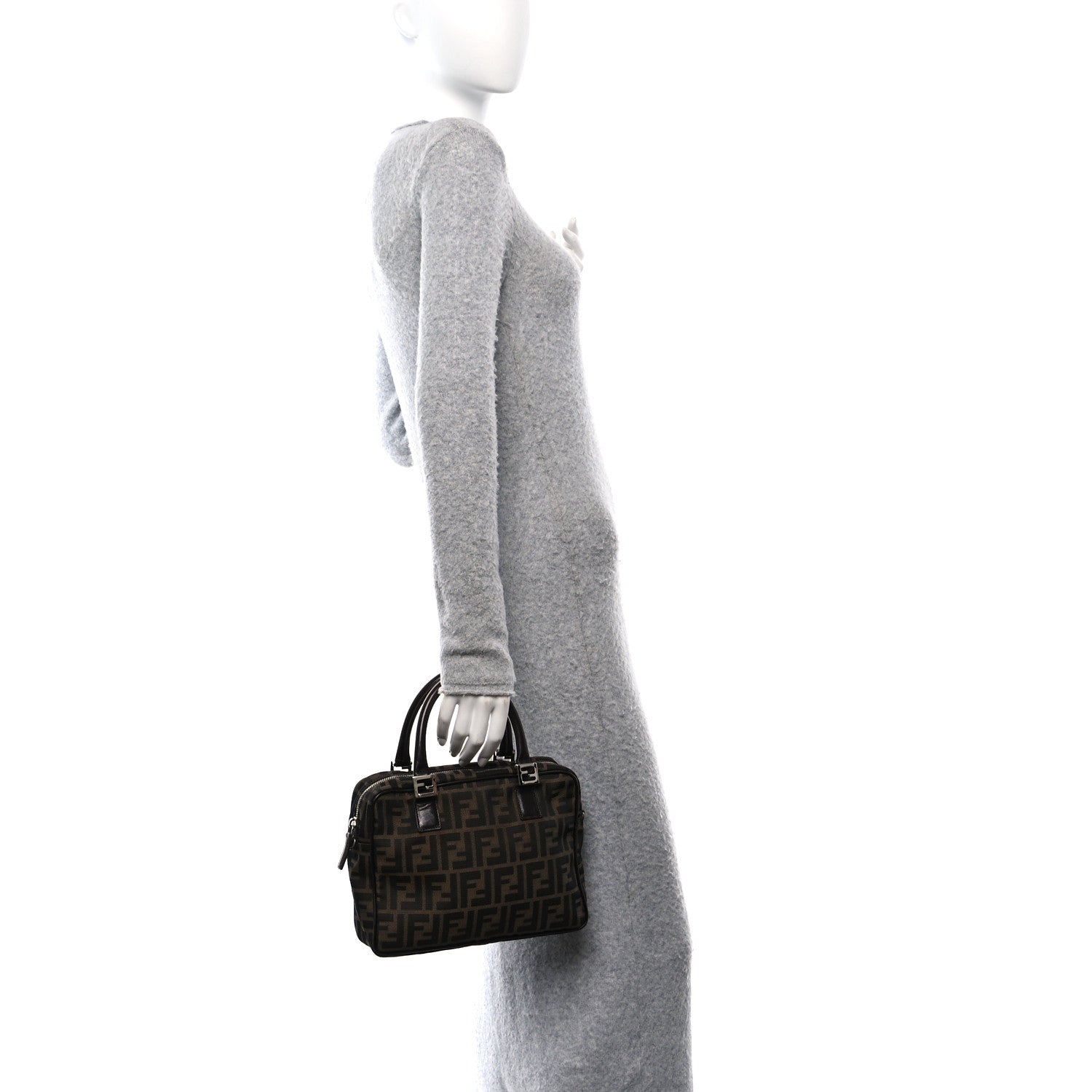 Fendi Zucca Top Handle Tote Tobacco 2 of 11