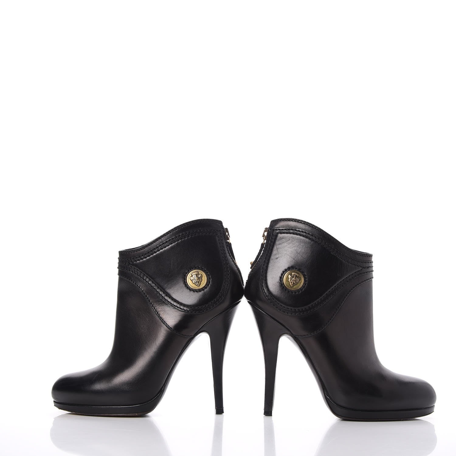 Gucci Calfskin Diane Ankle Zip Boot 4.5 Nero Black 5 of 12