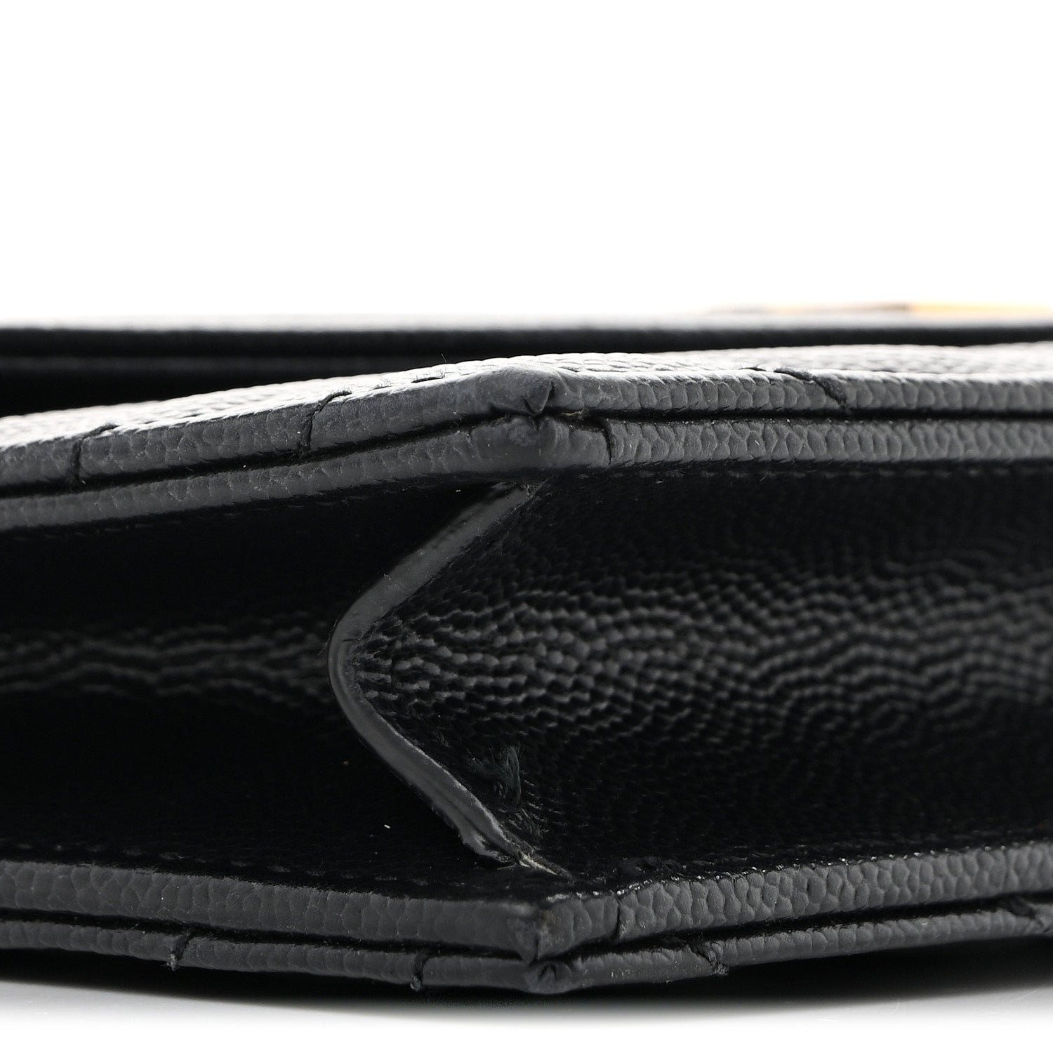 Saint Laurent Grain De Poudre Matelasse Chevron Monogram Envelope Chain Wallet Black 8 of 12