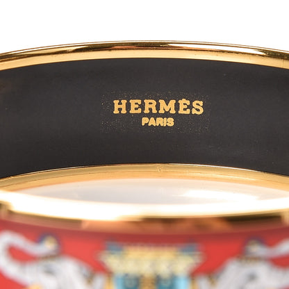 Hermes Enamel Printed Elephant Torana Wide Bracelet 70 3 of 4