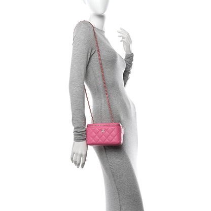 Chanel Caviar Quilted Small Vanity Case With Chain Pink 2 of 11