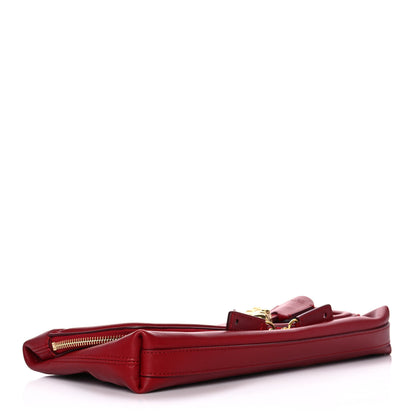 Alexander McQueen Grainy Calfskin Padlock Skull Clutch Red 4 of 10