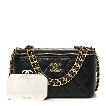 Chanel Caviar Quilted Coco Bracelet Vanity Case With Chain Black 3 of 11