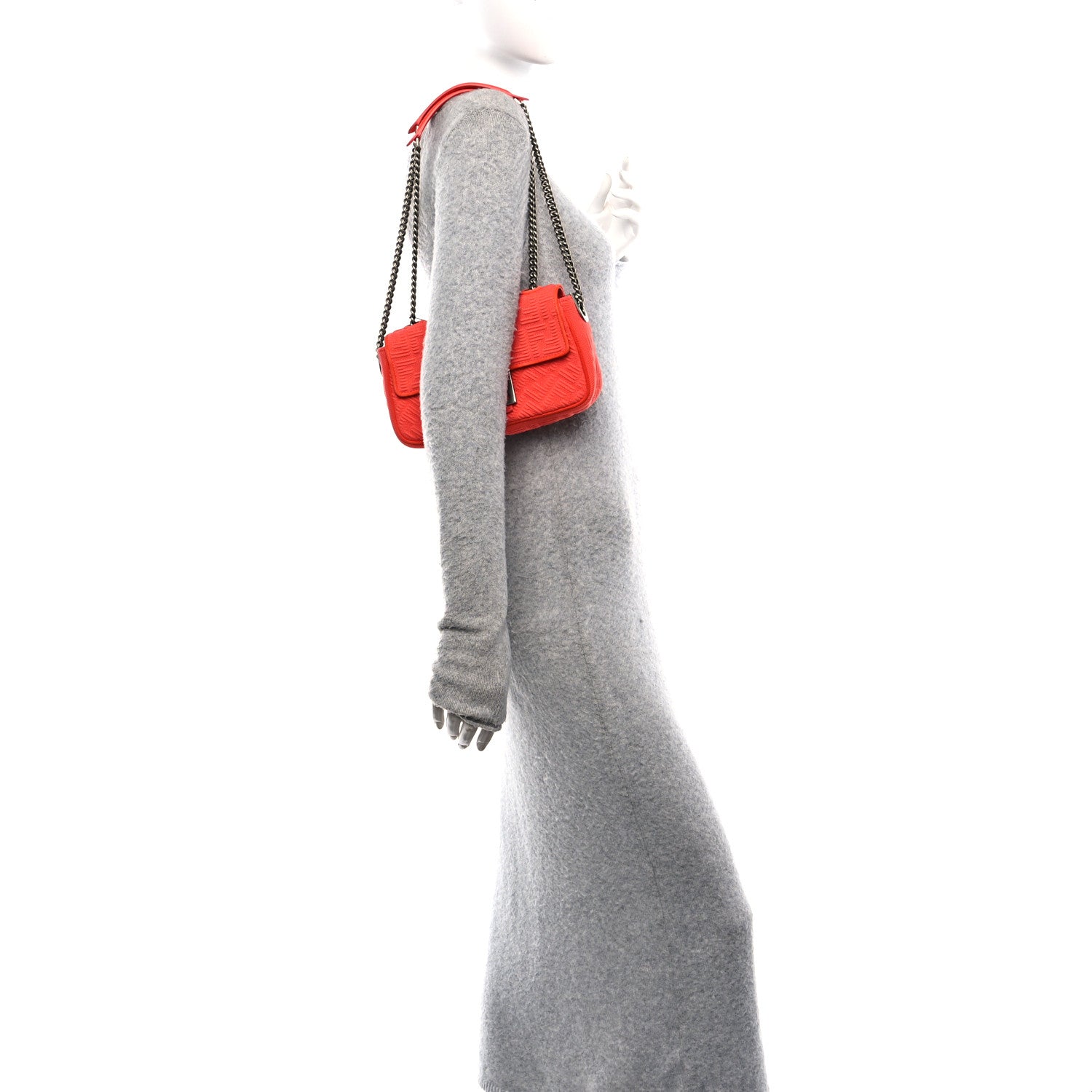 Fendi Technical Fabric FF Midi Chain Baguette Tulipano 2 of 11