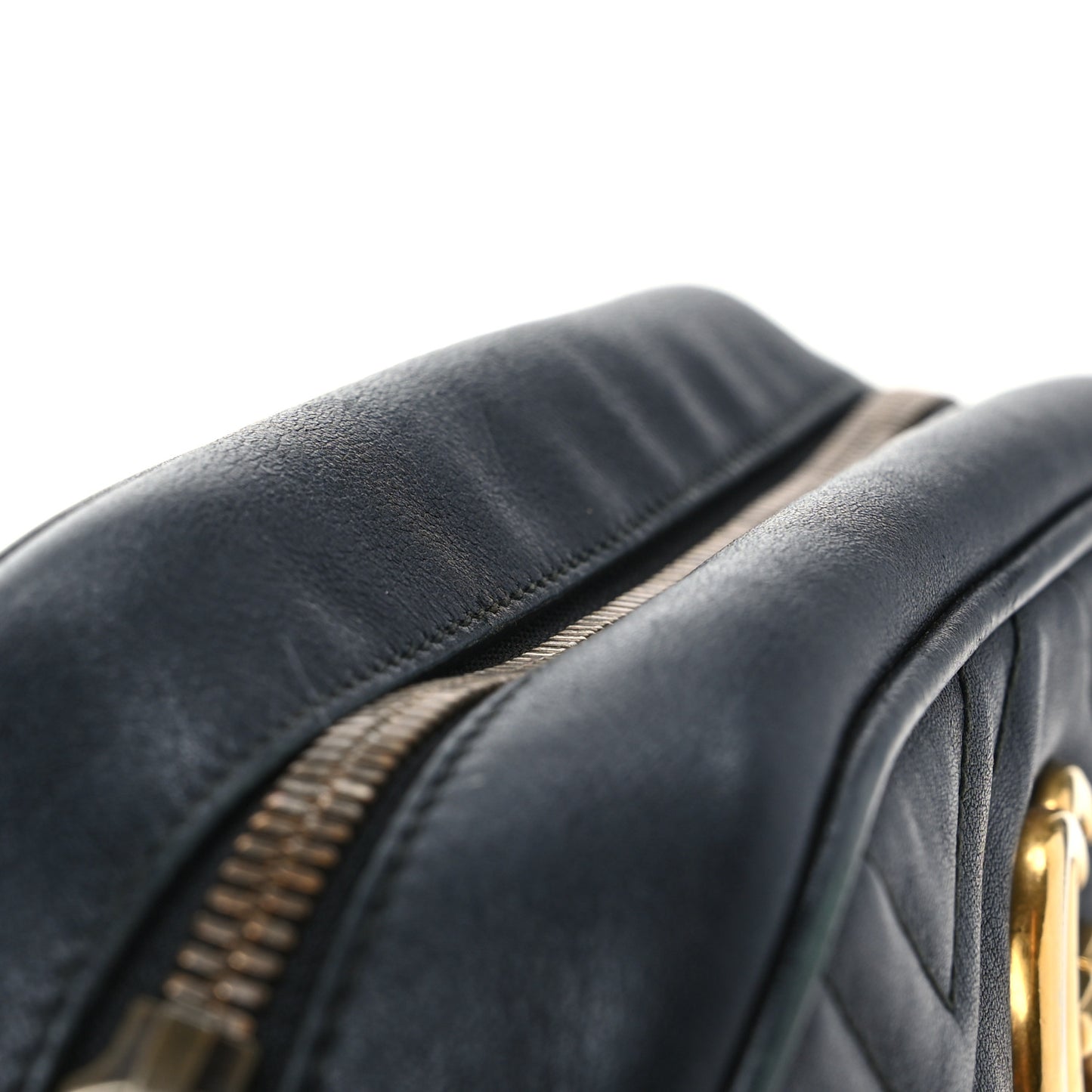 Calfskin Matelasse Small GG Marmont Chain Shoulder Bag Black