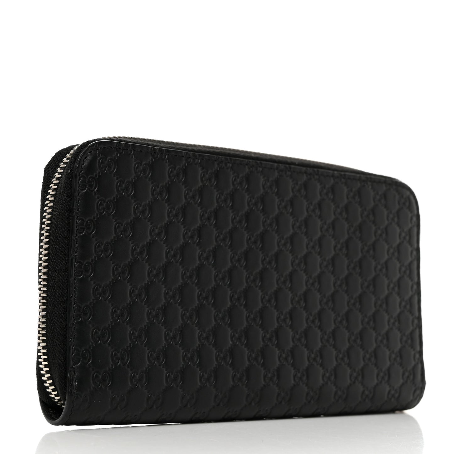 Microguccissima Zip Around Wallet Black