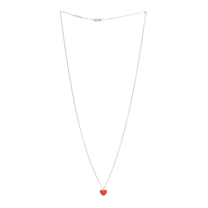 Van Cleef & Arpels 18K Rose Gold Carnelian Sweet Alhambra Heart Pendant Necklace 3 of 6