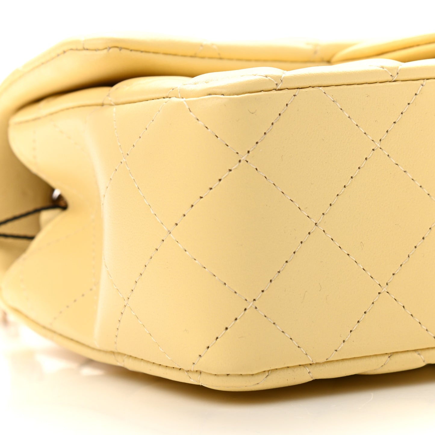 Lambskin Quilted Mini Rectangular Flap Yellow