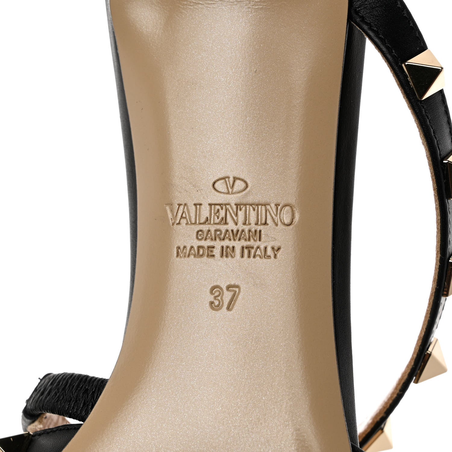 Valentino Garavani Pebbled Calfskin Rockstud Cross Strap 50mm Mules 37 Black 8 of 9