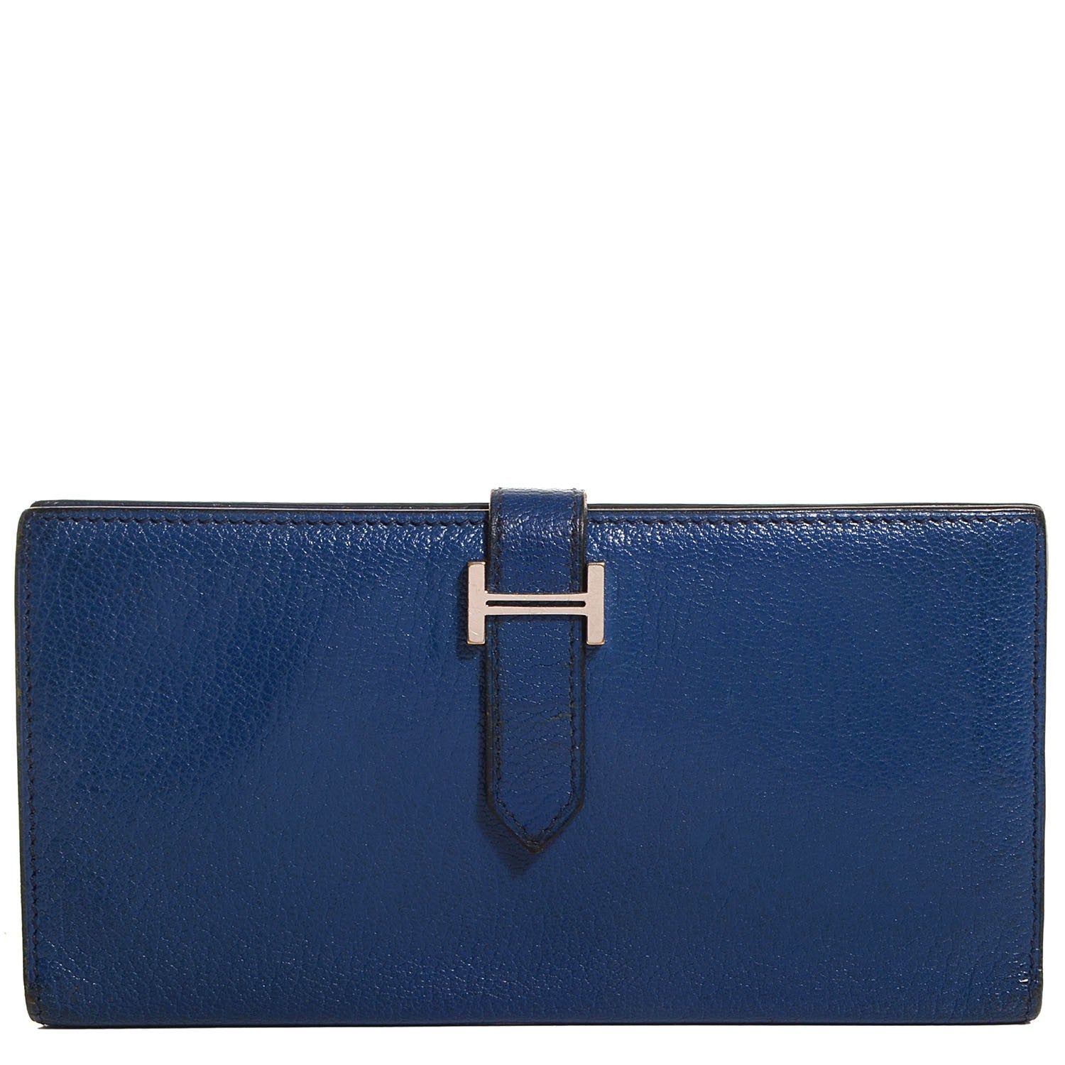 Hermes Chevre Mysore Bearn Wallet Brighton Bleu 1 of 9