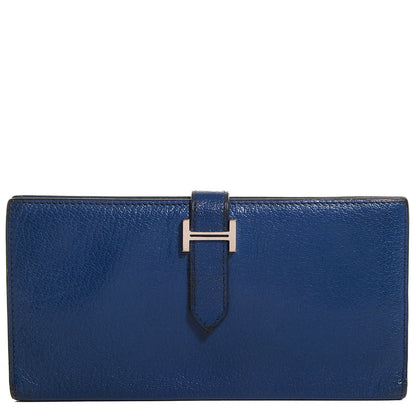 Hermes Chevre Mysore Bearn Wallet Brighton Bleu 1 of 9