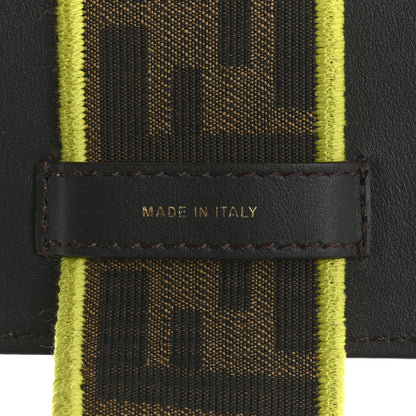 Fendi Fabric Jacquard FF 1974 Cell Pocket Strap You Tobacco Moro Giallo Fluo 7 of 15