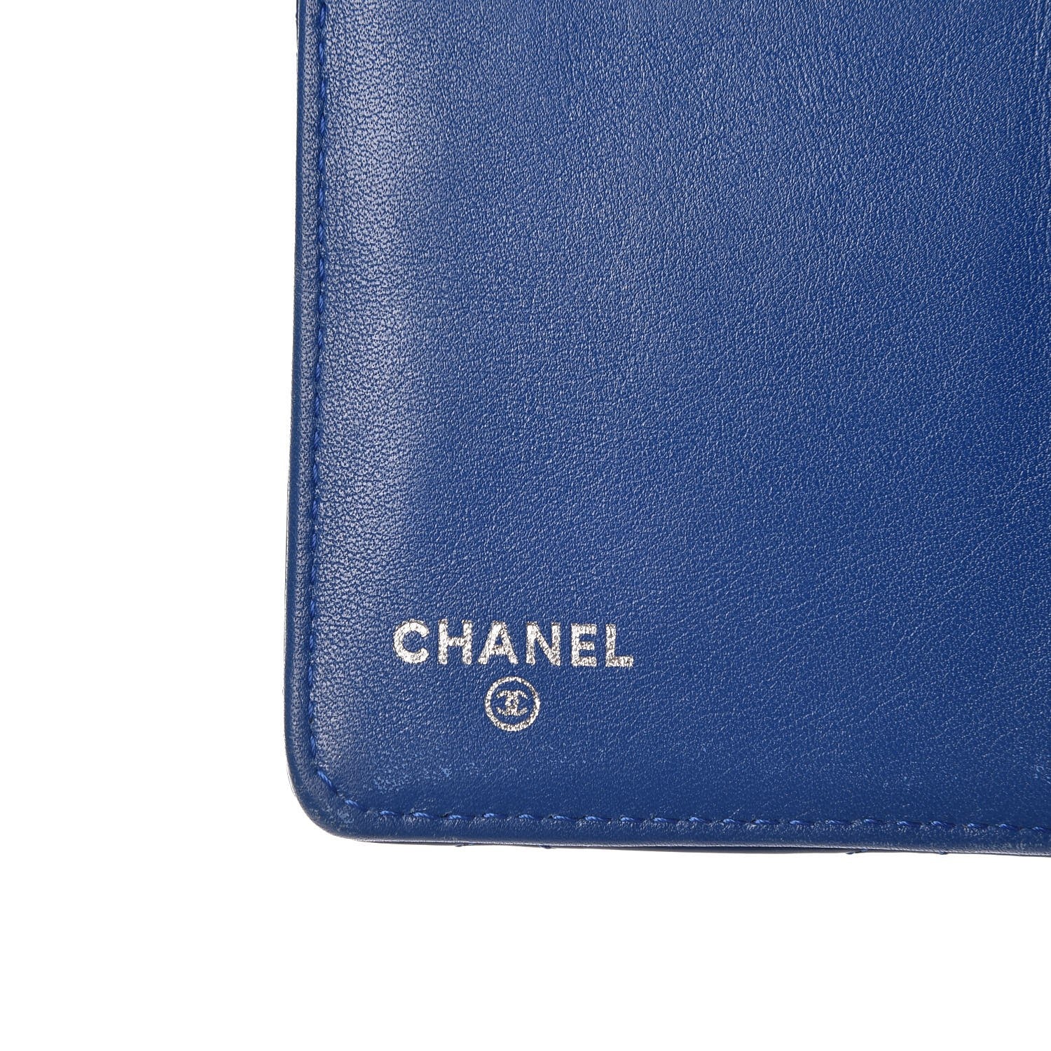 Chanel Patent Quilted Zip Pocket Wallet Blue 6 of 12