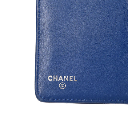 Chanel Patent Quilted Zip Pocket Wallet Blue 6 of 12