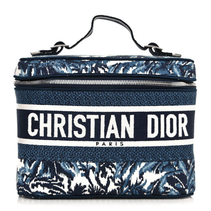 Christian Dior Canvas Embroidered Palm Tree Diortravel Vanity Case Blue Multicolor 1 of 12