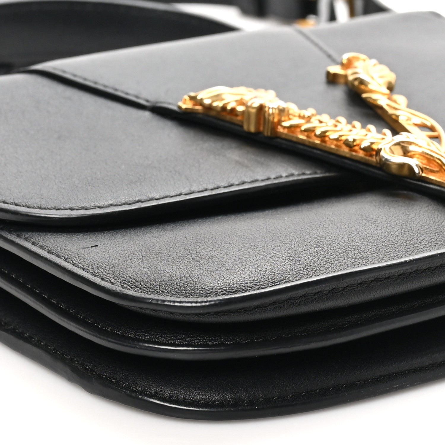 Versace Vitello Barocco Virtus Small Top Handle Shoulder Bag Black 9 of 12