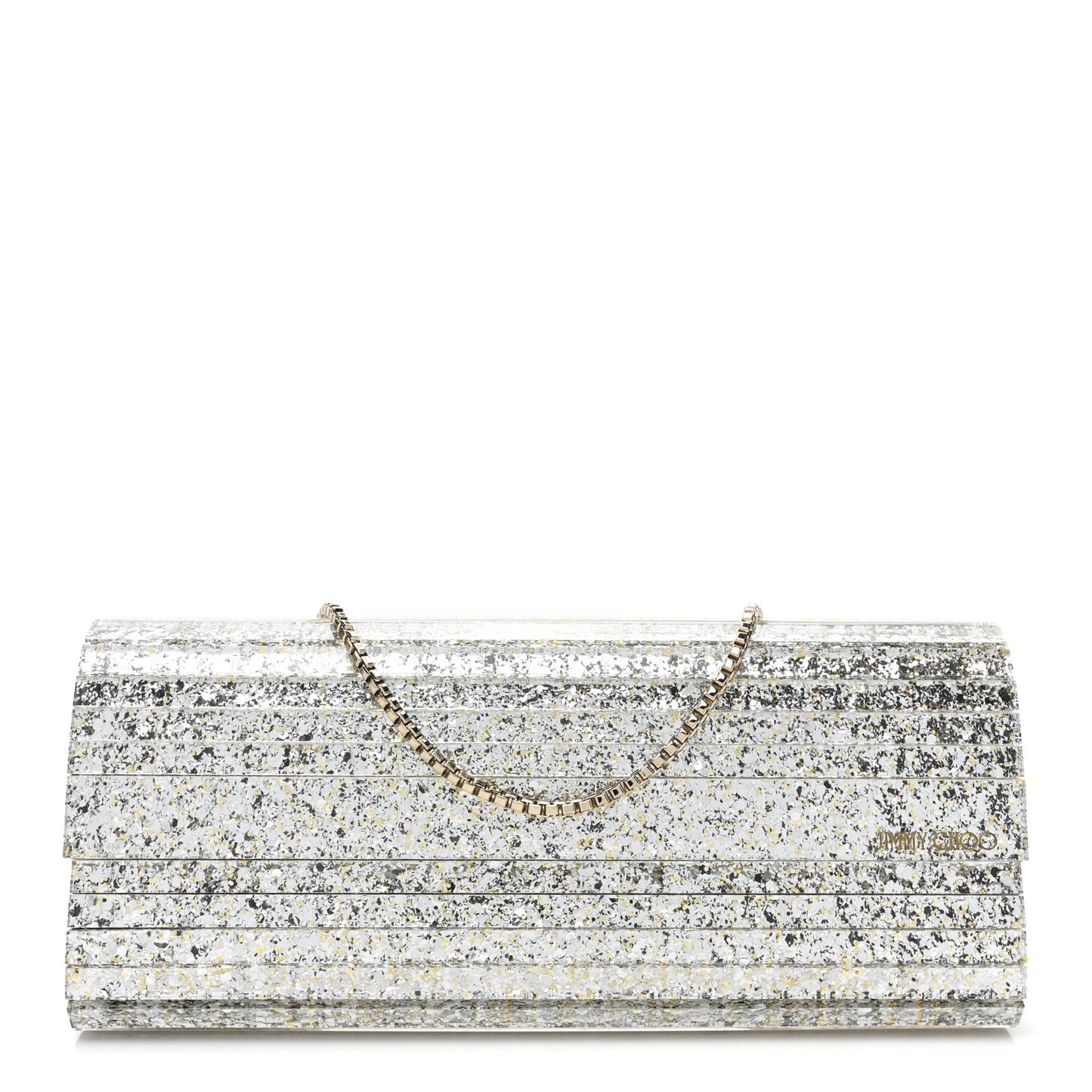 Acrylic Glitter Sweetie Clutch Champagne