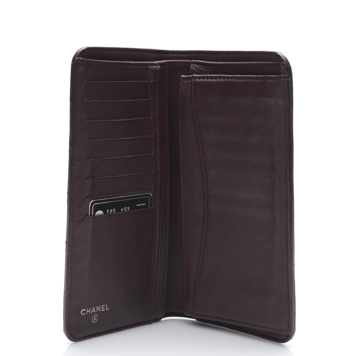 Lambskin Quilted Yen Wallet Black