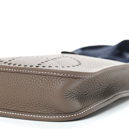 Hermes Taurillon Clemence Amazone Evelyne TPM Etoupe Bleu Indigo 7 of 9