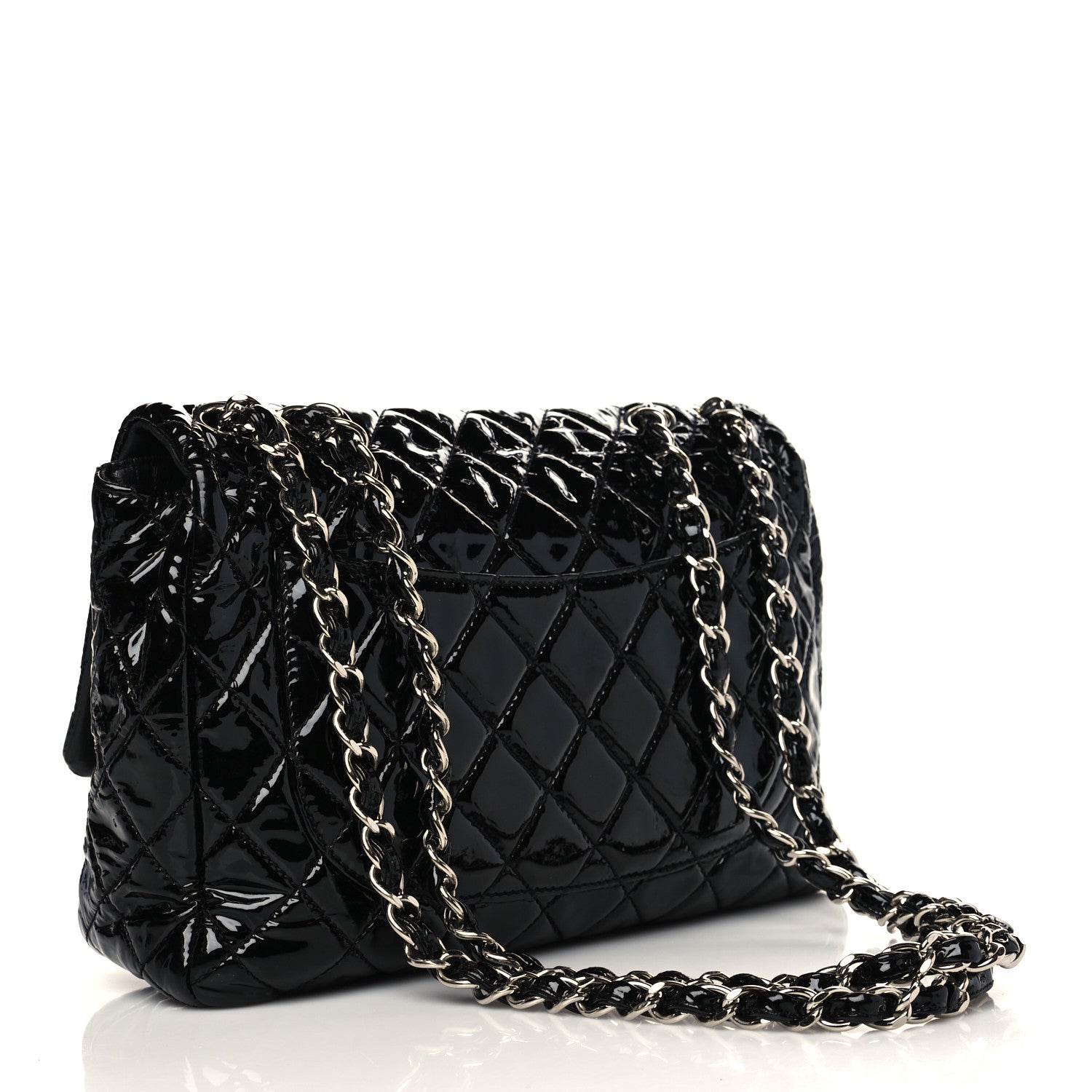 Chanel Patent Quilted Jumbo Single Flap Black 3 of 11