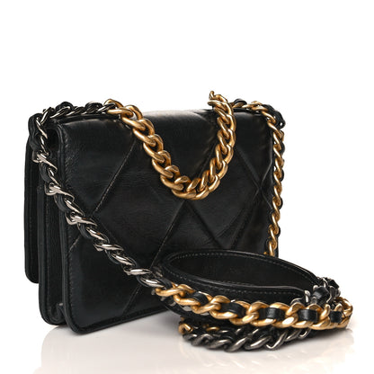 Chanel Lambskin Quilted Chanel 19 Wallet On Chain WOC Black 3 of 12