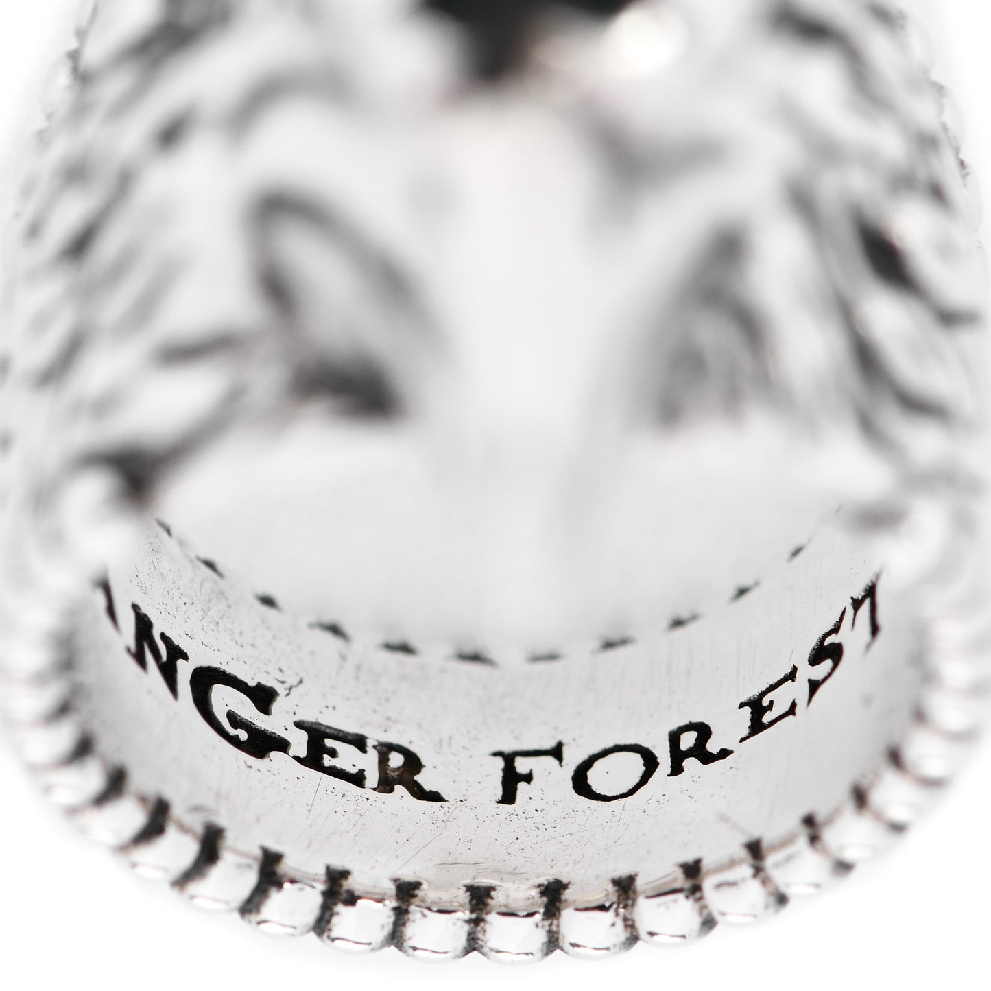 Sterling Silver Large Anger Forest Eagle Head Ring 50 5.5