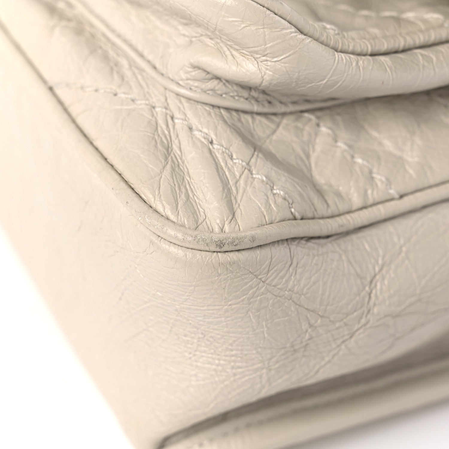 Saint Laurent Crinkled Calfskin Matelasse Monogram Baby Niki Chain Satchel White 10 of 15