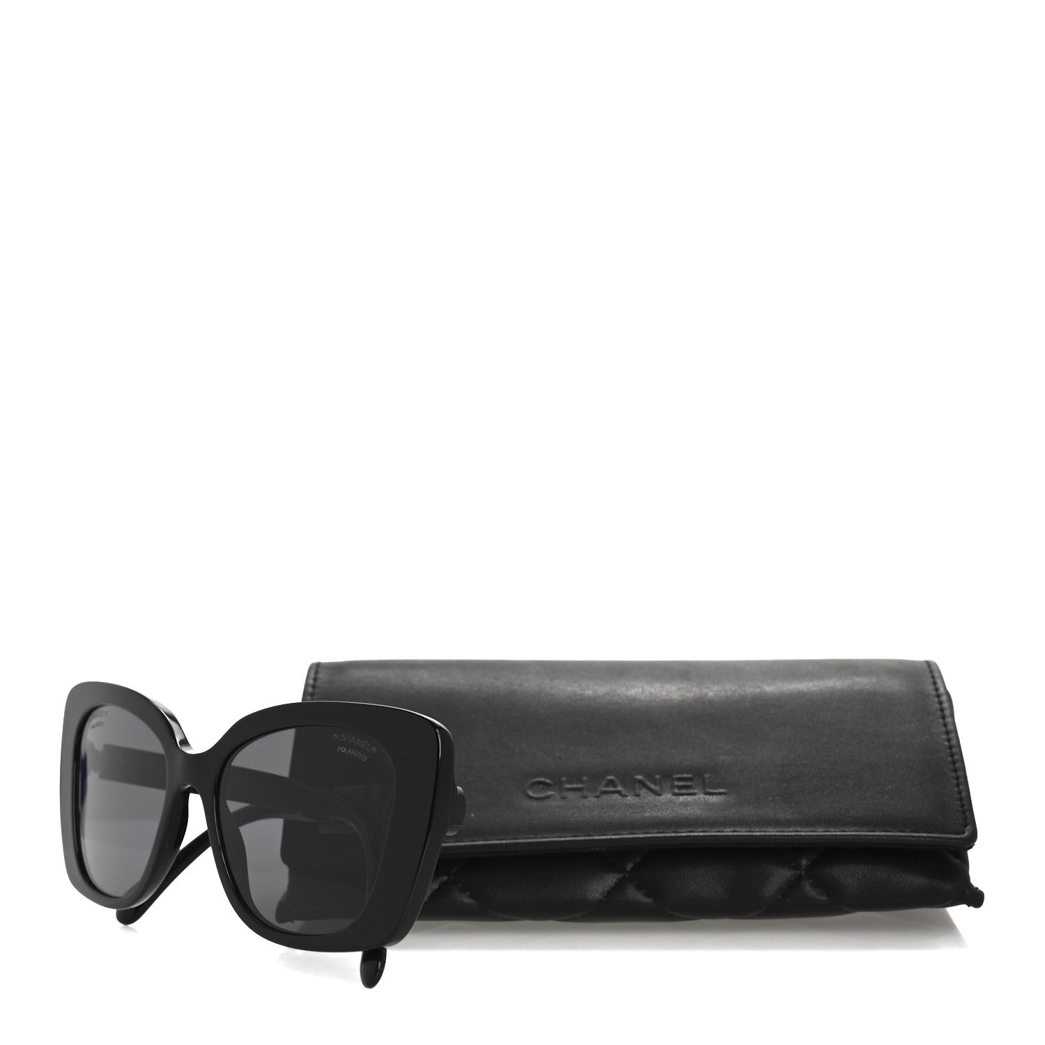 Chanel Acetate Strass Polarized Square Sunglasses 5422-B Black 11 of 11