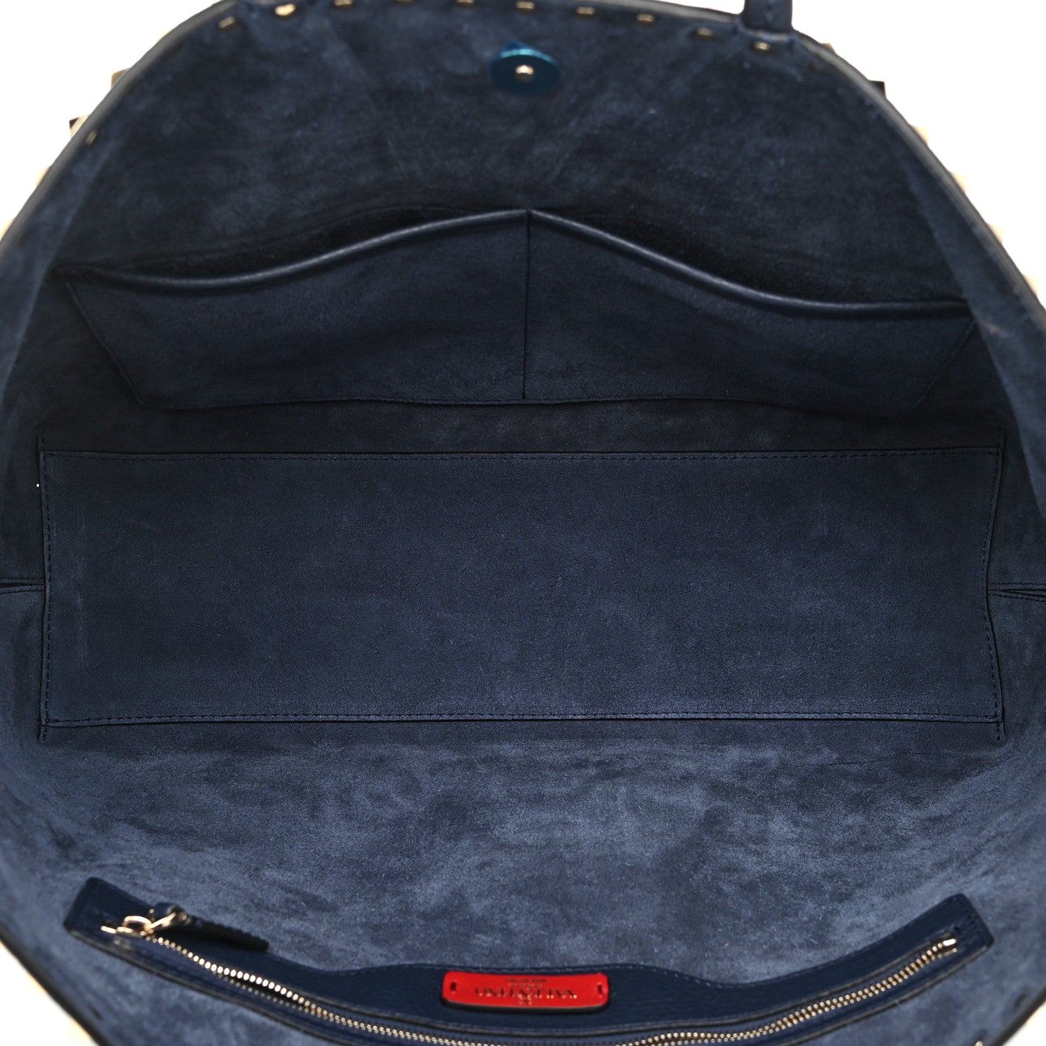Valentino Garavani Grained Calfskin Rockstud Shoulder Tote Marine 5 of 15