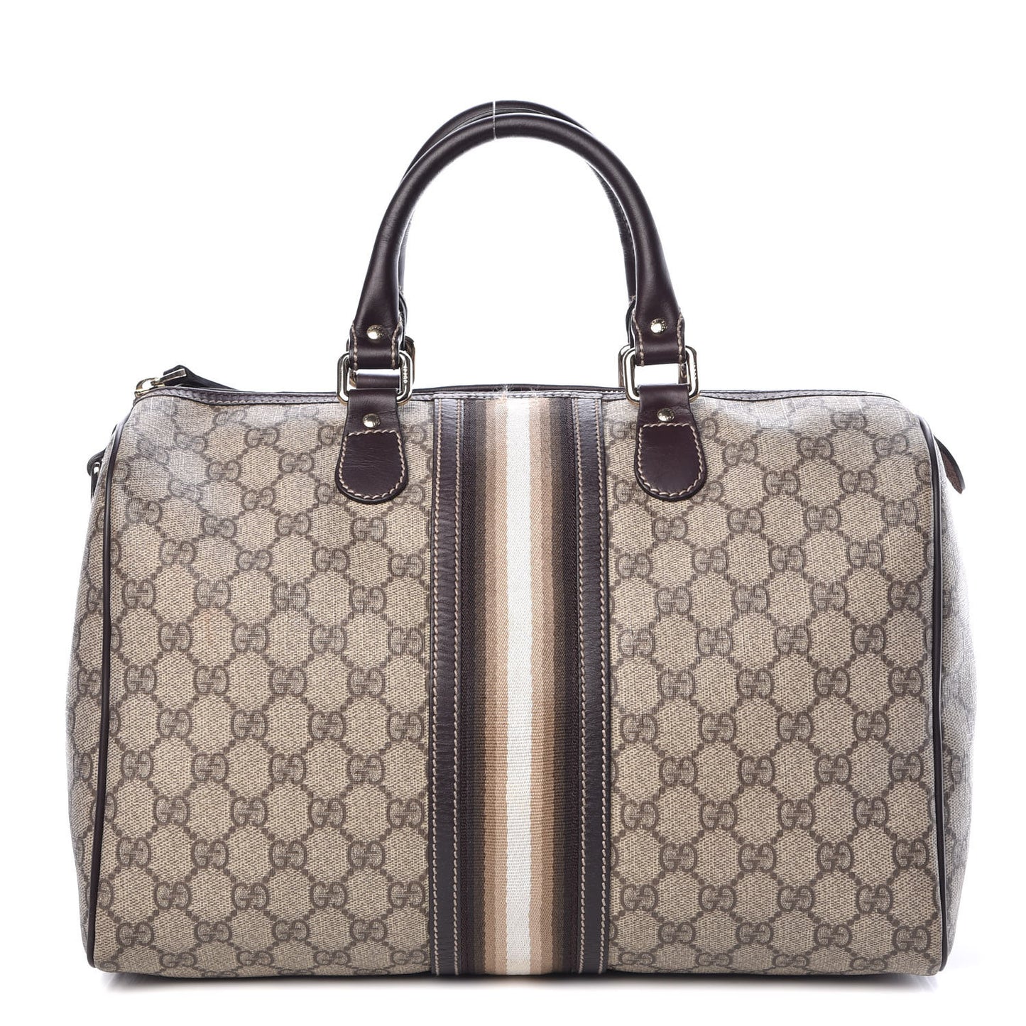 GG Plus Monogram Web Medium Joy Boston Dark Brown