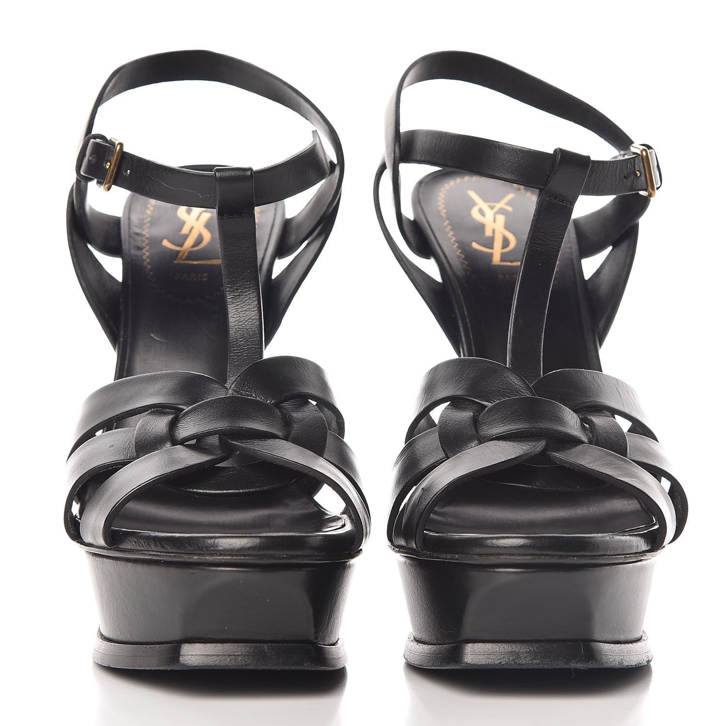 Calfskin Tribute 105 Platform Sandals 37.5 Black