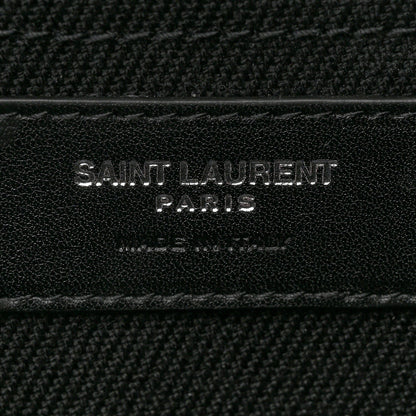 Saint Laurent Linen Calfskin Rive Gauche Tote Black 6 of 15