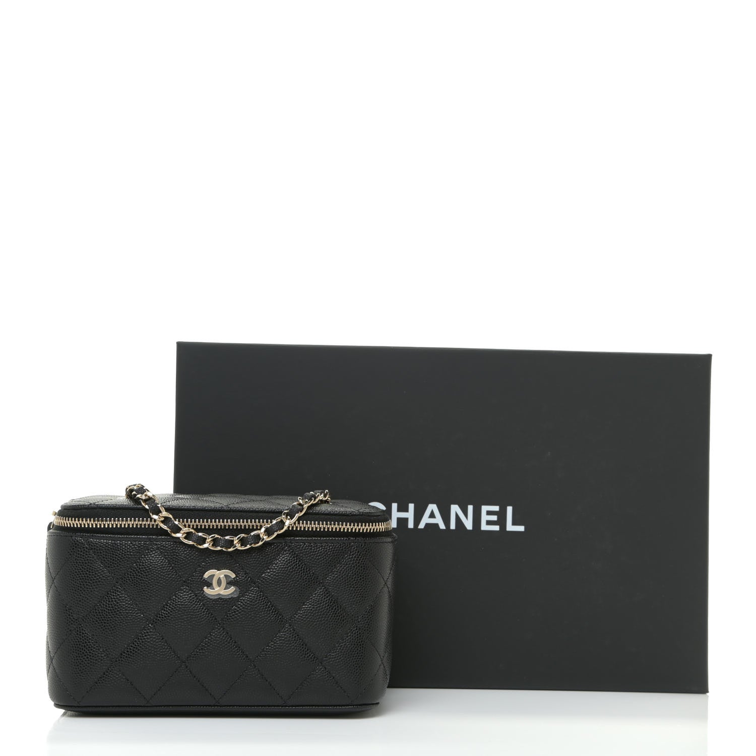 Chanel Caviar Quilted Small Vanity Case With Chain Black 11 of 11