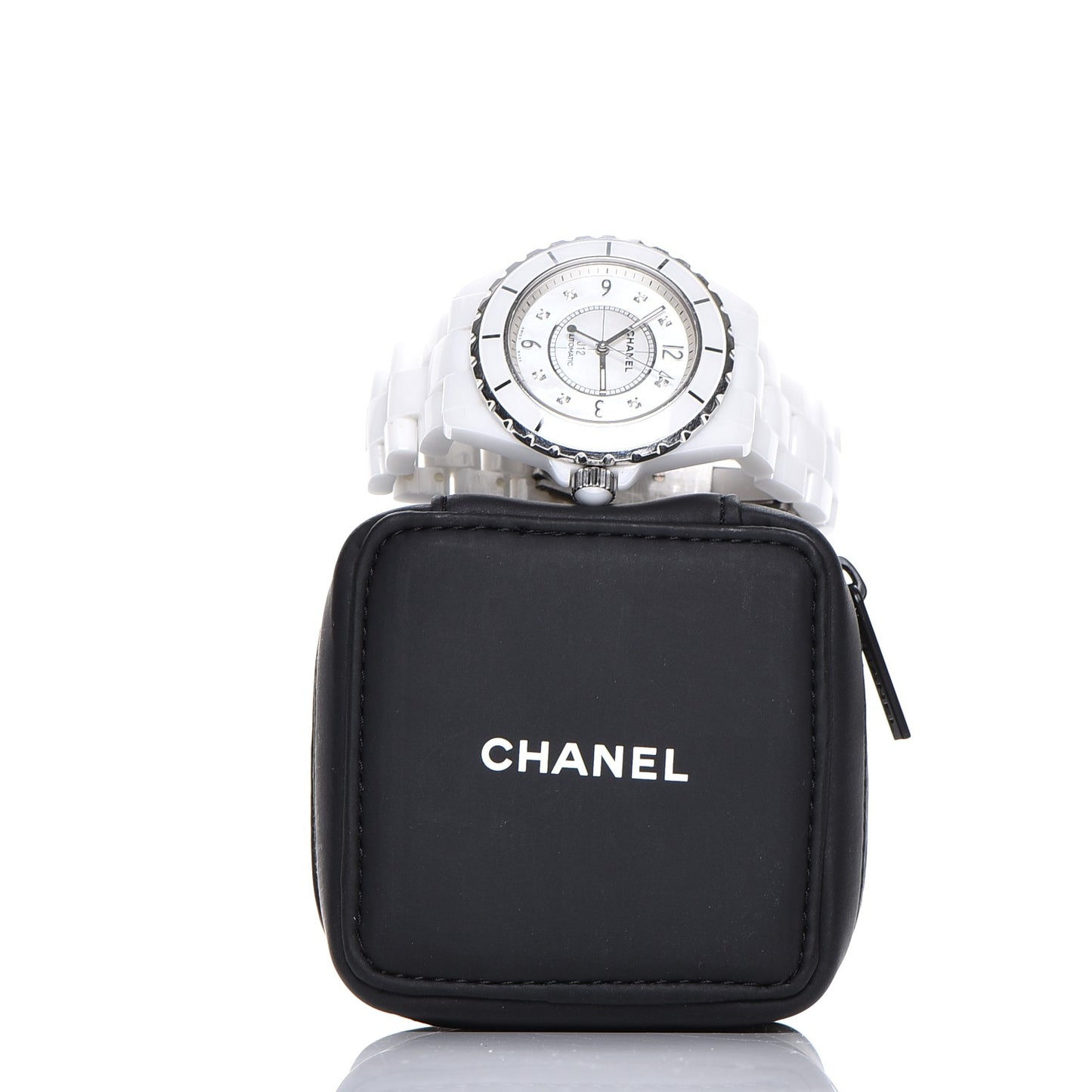 Stainless Steel Ceramic Diamond 38mm J12 Automatic Watch White