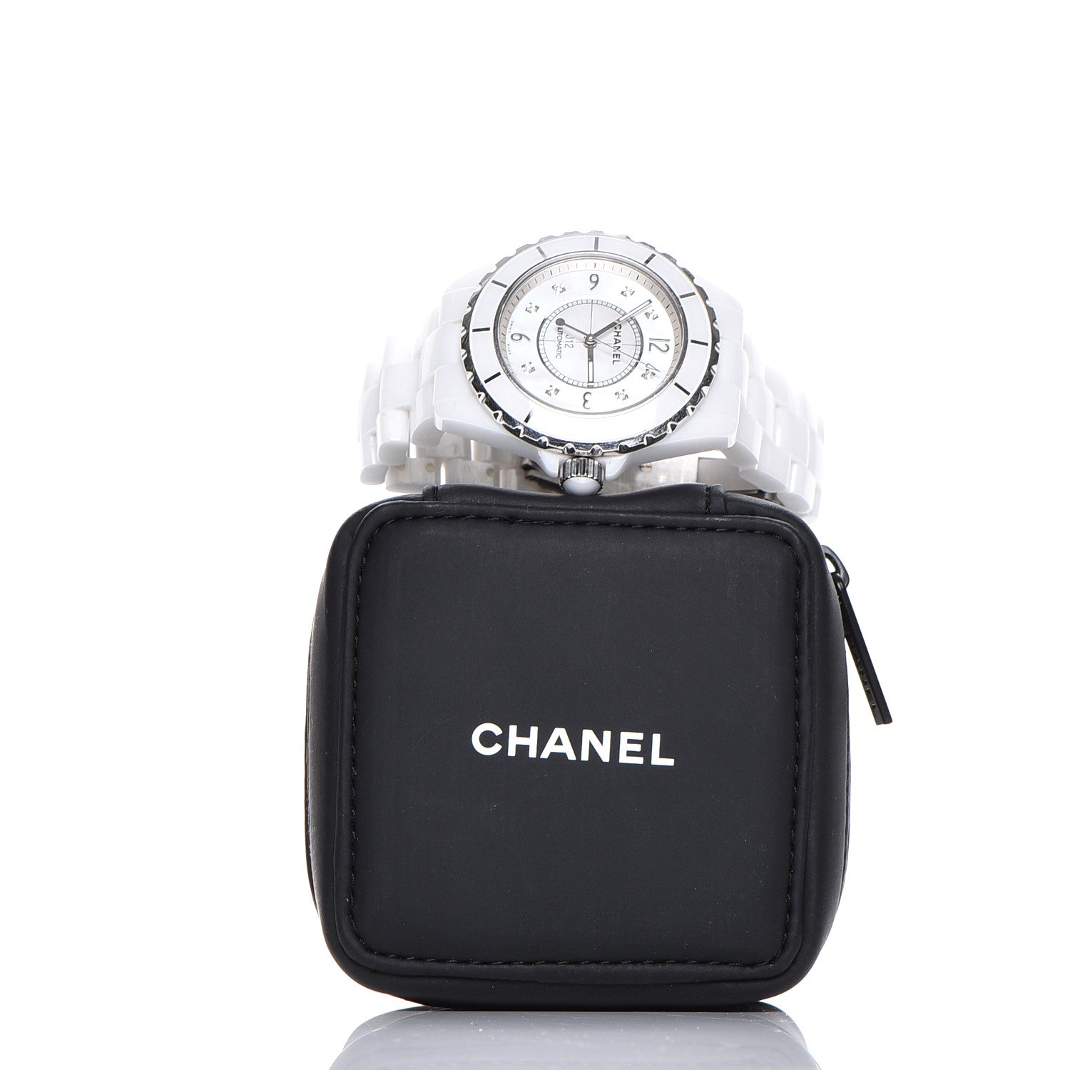 Chanel Stainless Steel Ceramic Diamond 38mm J12 Automatic Watch White 8 of 8