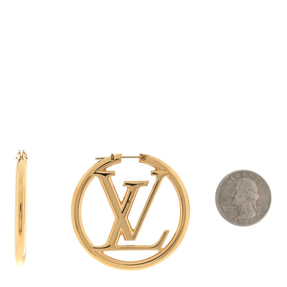 Louis Vuitton Metal Louise Hoop Earrings Gold 2 of 4