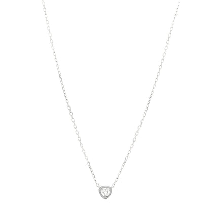 Cartier 18K White Gold Diamond D'Amour Heart Pendant Necklace 1 of 5
