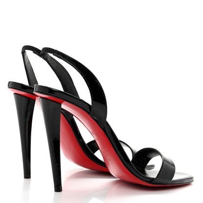 Christian Louboutin Patent Marylin Stiletto Halter Sandals 38.5 Black 4 of 8