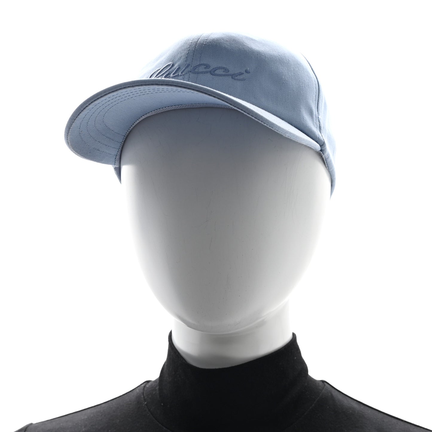 Cotton Embroidered Logo Script Baseball Hat XL Porcelain Blue