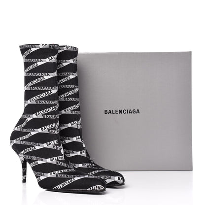 Balenciaga Spandex Losange Monogram 85mm Booties 38.5 Gris Black 8 of 8
